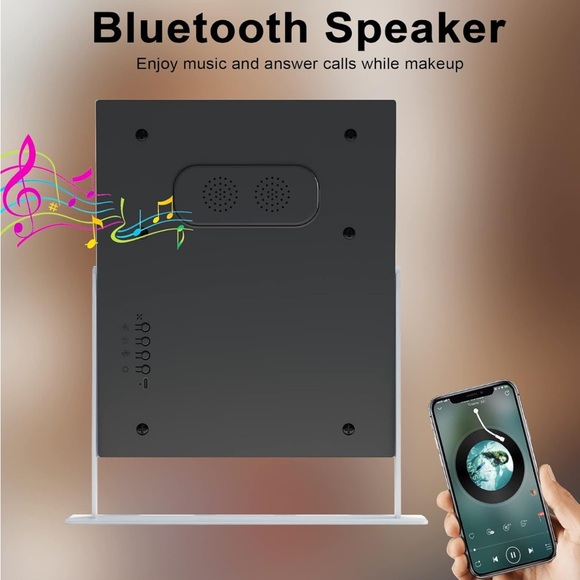 Lighted Vanity Mirror Wireless Charging Bluetooth Speaker (missing 10x mirror) - Picture 3 of 5